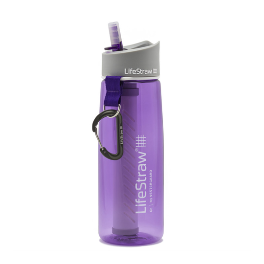 LifeStraw Go water filter bottle 650ml, vedenpuhdistuspullo, violetti