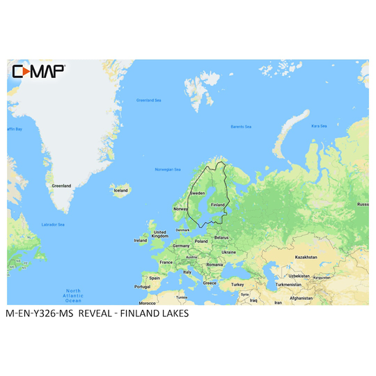 C-MAP Reveal Suomen järvet ja rannikko Y326 karttakortti