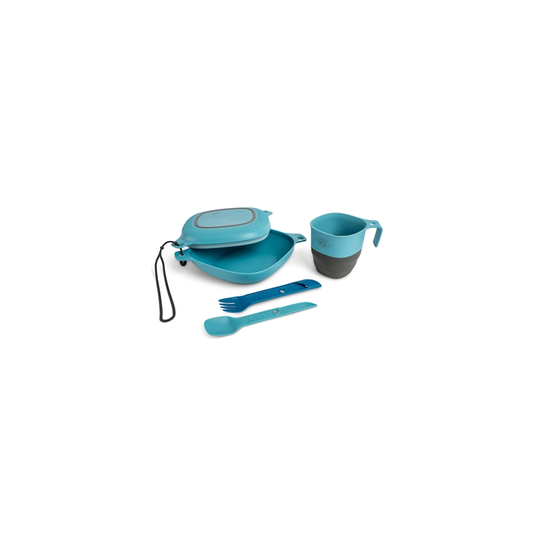 UCO mess kit 6pc, muovinen 6-osainen ruokarasiasetti, classic blue